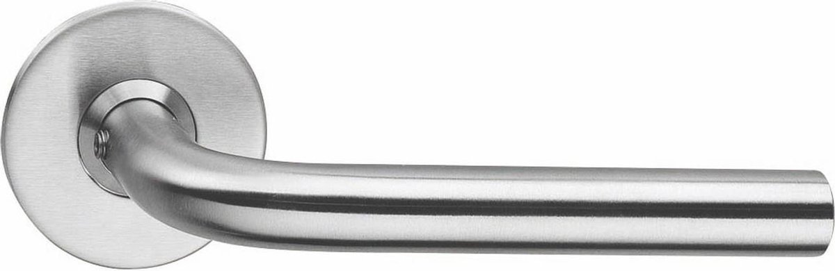 Intersteel Deurkruk Recht ø16 mm slank op rozet met ring rvs geborsteld