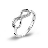 Twice As Nice Ring in zilver, infinity met zirkonia steentjes  60