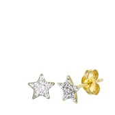 Boucles d'oreilles pour enfants en or 14 carats Lucardi - Cristal étoile