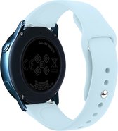 Samsung Gear Sport bandje Samsung galaxy watch active 1 - 2 / Galaxy Watch 42mm SM-R810 bandje silicone lichtblauw 20mm | Watchbands-shop.nl