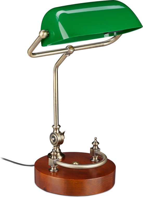 Ontwikkelen venijn aftrekken Relaxdays bankierslamp groen - bureaulamp retro - notarislamp - tafellamp  nostalgisch | bol.com