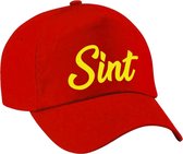 Sint verkleed pet rood voor volwassenen - rode baseball cap Sinterklaas - carnaval verkleedaccessoire voor kostuum / Sinterklaas feest outfit