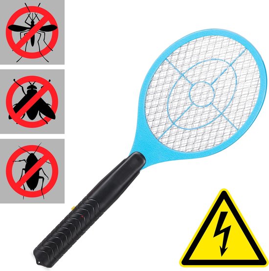 Relaxdays elektrische vliegenmepper - tegen muggen & vliegen - vliegen mepper elektrisch - blauw