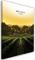 Schilderij Napa Valley, 2 maten, geel/groen, Premium print