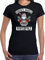 Fout Kerst shirt / Kerst t-shirt Santas angels Northpole zwart voor dames - Kerstkleding / Christmas outfit XL