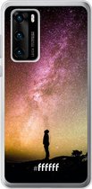 Huawei P40 Hoesje Transparant TPU Case - Watching the Stars #ffffff