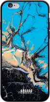 iPhone 6 Hoesje TPU Case - Blue meets Dark Marble #ffffff