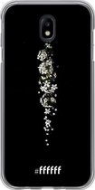 6F hoesje - geschikt voor Samsung Galaxy J7 (2017) -  Transparant TPU Case - White flowers in the dark #ffffff