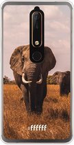 Nokia 6 (2018) Hoesje Transparant TPU Case - Elephants #ffffff