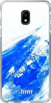 Samsung Galaxy J3 (2017) Hoesje Transparant TPU Case - Blue Brush Stroke #ffffff