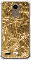 LG K10 (2018) Hoesje Transparant TPU Case - Gold Marble #ffffff