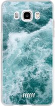 Samsung Galaxy J5 (2016) Hoesje Transparant TPU Case - Whitecap Waves #ffffff