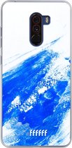 Xiaomi Pocophone F1 Hoesje Transparant TPU Case - Blue Brush Stroke #ffffff