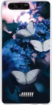 Honor 9 Hoesje Transparant TPU Case - Blooming Butterflies #ffffff