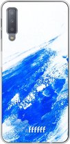 Samsung Galaxy A7 (2018) Hoesje Transparant TPU Case - Blue Brush Stroke #ffffff