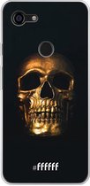 Google Pixel 3 XL Hoesje Transparant TPU Case - Gold Skull #ffffff