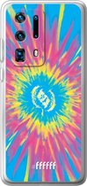 Huawei P40 Pro+ Hoesje Transparant TPU Case - Flower Tie Dye #ffffff