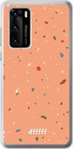 Huawei P40 Hoesje Transparant TPU Case - Terrazzo N°10 #ffffff