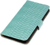 Mobieletelefoonhoesje.nl - Apple iPod Touch 5 Cover Slang Bookstyle Cover Turquoise
