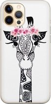 iPhone 12 Pro hoesje siliconen - Giraffe | Apple iPhone 12 Pro case | TPU backcover transparant