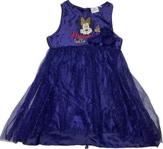 Disney Minnie Mouse jurk satijn/tule blauw maat 104