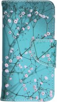 Hoesje Met Pasjeshouder Geschikt voor iPhone SE (2016) / 5 / 5s - Design Softcase Bookcase (Binfen) smartphone - Meerkleurig / Blossom