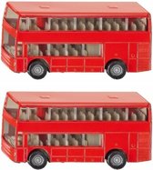 Set van 3x stuks siku Dubbeldekker bussen speelgoed modelauto 10 cm