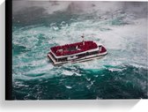 Canvas  - Personenboot op Zee - 40x30cm Foto op Canvas Schilderij (Wanddecoratie op Canvas)