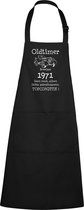 Keukenschort - BBQ schort - Oldtimer - Jaartal 1971 - zwart