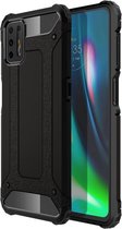 Armor Hybrid Back Cover - Motorola Moto G9 Plus Hoesje - Zwart