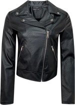 Pink Lady dames 'biker' jas zwart - maat XL