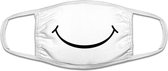 Smile grappig mondkapje| gezichtsmasker | bescherming | bedrukt | logo | Wit mondmasker van katoen, uitwasbaar & herbruikbaar. Geschikt voor OV
