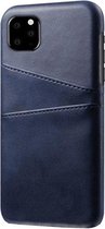 GadgetBay Lederen Portemonnee Wallet iPhone 11 Pro hoesje - Donkerblauw Bescherming