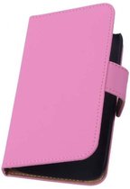 Bookstyle Wallet Case Hoesjes Geschikt voor HTC One mini M4 Roze