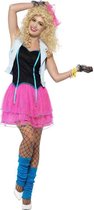 Smiffy's - Jaren 80 & 90 Kostuum - 80s Popster - Vrouw - Roze, Wit / Beige - Large - Carnavalskleding - Verkleedkleding