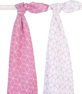 Jollein Hydrofiel Multidoek Graphic 115x115cm - Mauve - 2 Stuks