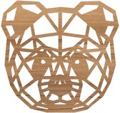 Geometrische Dieren Beer - Eiken hout - L (55x53 cm) - Cadeau - Kinderen - Geschenk - Woon decoratie - Woonkamer - Slaapkamer - Geometrische wanddecoratie - WoodWideCities