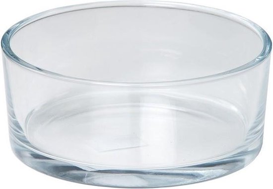 Glazen drijfkaarsen schaal rond 19 cm x hoogte 8 cm - Medium | bol.com