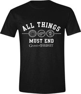 Game of Thrones - All Things Must End T-Shirt Zwart
