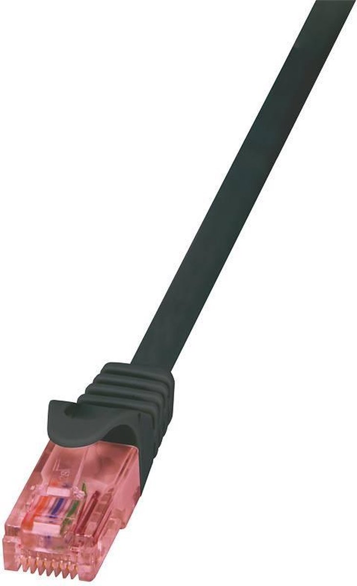 LogiLink CQ2093U RJ45 Netwerkkabel, patchkabel CAT 6 U/UTP 10.00 m Zwart Vlambestendig, Snagless 1 stuk(s)