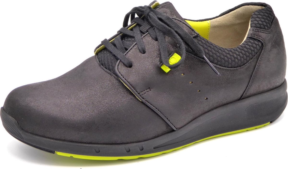 Durea Go Dames Veterschoen 6176 688 7039 Zwart Wijdte K Maat 3 36.5