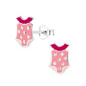 zilveren roze zwempak kinderoorbellen | swim suit oorbellen Meisje Zilver | Zilverana | Sterling 925 Silver