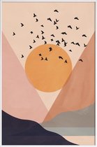 JUNIQE - Poster met kunststof lijst Sun Flock -13x18 /Kleurrijk