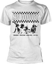 No Doubt Heren Tshirt -XL- Chequer Distressed Wit