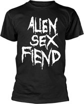 Alien Sex Fiend Heren Tshirt -XL- Logo Zwart