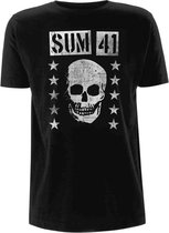 Sum 41 Heren Tshirt -XL- Grinning Skull Zwart