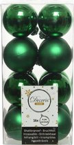 16x Kerstgroene kunststof kerstballen 4 cm - Mat/glans - Onbreekbare plastic kerstballen - Kerstboomversiering kerst groen