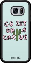 Samsung S7 hoesje - Go sit on a cactus | Samsung Galaxy S7 case | Hardcase backcover zwart