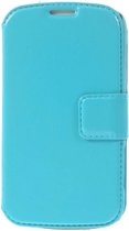 Samsung Trend (Plus) bookcase leer hoesje hoesje - Blauw