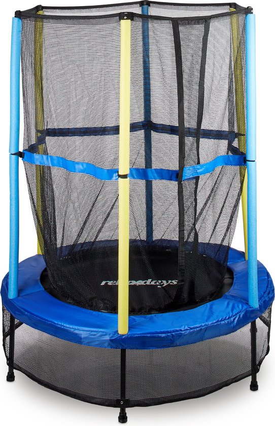 Renderen scherm Veilig Relaxdays trampoline kind met net - vanaf 3 jaar - tuin - outdoor - rond -  voor kinderen | bol.com